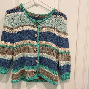 J. Jill Multicolor Striped Cardigan